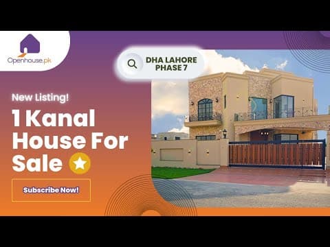 1 Kanal Designer House in DHA Phase 7 | Stone Exterior, Full Basement & Double Lawns Video
